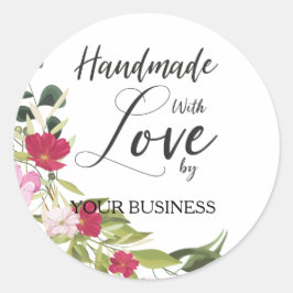 Red and Pink Floral Craft Articles Handmade Runder Aufkleber