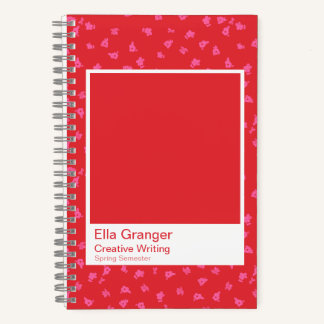 Red and Pink Floral Notebook Notizblock