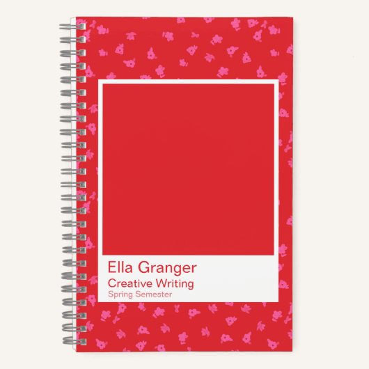 Red and Pink Floral Notebook Notizblock (Vorderseite)