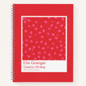 Red and Pink Floral Notebook Notizblock (Vorderseite)