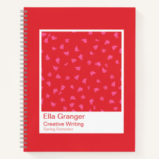 Red and Pink Floral Notebook Notizblock