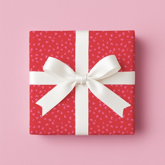 Red and Pink Floral Wrapping Paper Geschenkpapier
