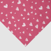 Red and Pink Hand Drawn Heart Pattern Seidenpapier (Ausschnitt)