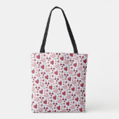 Red and Pink Hearts and Roses Doodle Art Tasche (Rückseite)