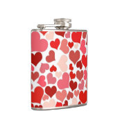 Red and Pink Hearts Mosaic Pattern Flachmann (Rechts)