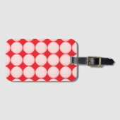 Red and Pink Polka Dot Pattern Gepäckanhänger (Vorderseite (Horizontal))