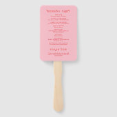 Red and Pink Retro Wedding Program Fächer (Rückseite)