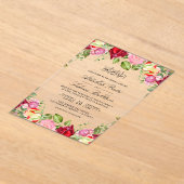Red and Pink Roses Floral Muslim Wedding Acryleinladungen (Ablage )
