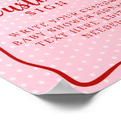Red and Pink Valentines Baby Shower Custom Sign Poster (Ecke)