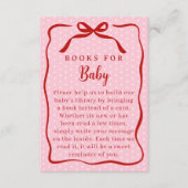 Red and Pink Valentines Books For Baby Shower Begleitkarte (Vorderseite)
