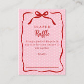 Red and Pink Valentines Diaper Raffle Baby Shower Begleitkarte (Vorderseite)
