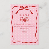 Red and Pink Valentines Diaper Raffle Baby Shower Begleitkarte (Vorderseite)