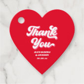 Red and Pink Valentines Wedding Vielen Dank Geschenkanhänger (Vorderseite)