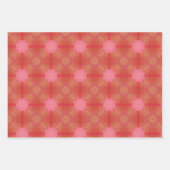 Red and pink watercolor geometric wrapping paper geschenkpapier set (Vorderseite)