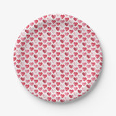 Red and Pink Watercolor Hearts Valentine Pappteller (Vorderseite)