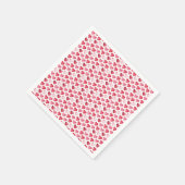 Red and Pink Watercolor Hearts Valentine Serviette (Ecke)