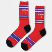 Red and purple Sport Jersey - Name Number Socks Socken (Linkes Detail)
