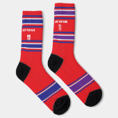 Red and purple Sport Jersey - Name Number Socks Socken (Rechts)
