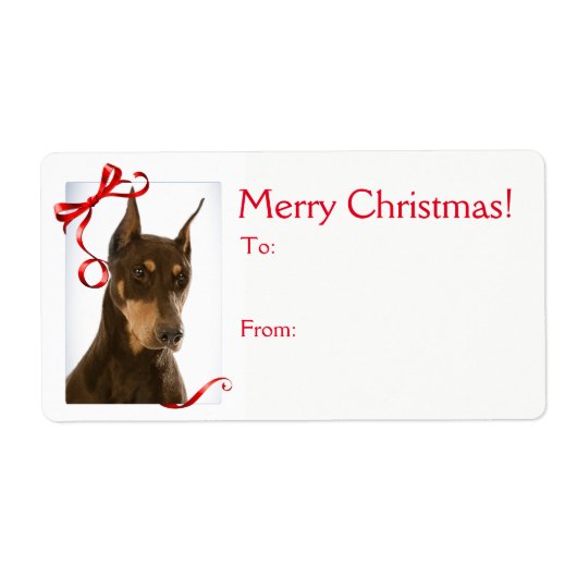 Red and Rust Doberman Weihnachtsgeschenke Stickers (Vorne)
