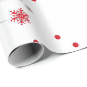 Red and Silver Christmas Matte Wrapping Paper Geschenkpapier (Rolleneckpunkt)