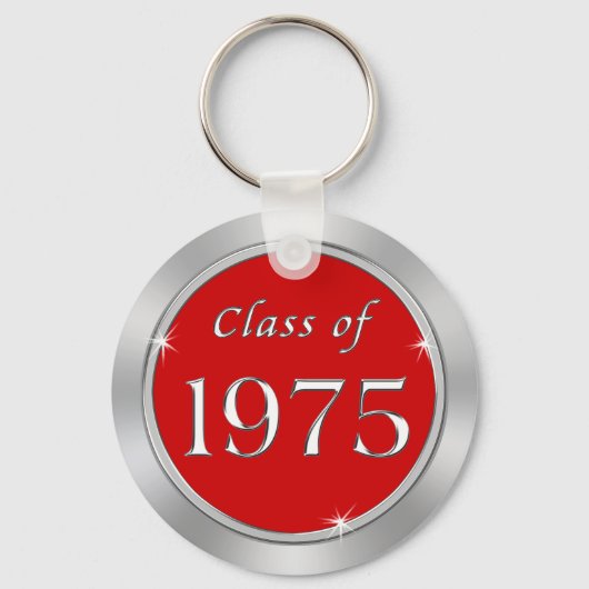Red and Silver Class of 1975 Schlüsselanhängers Pe Schlüsselanhänger (Rückseite)