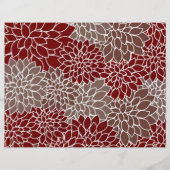 Red and silver dahlias origami paper (Vorderseite)