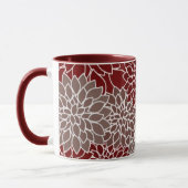 Red and silver dahlias  tasse (Links)