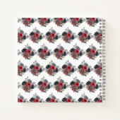 Red and Silver Elegant Flowers Birthday Guest Book Notizblock (Rückseite)