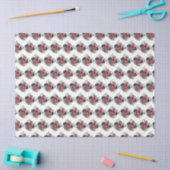 Red and Silver Elegant Flowers Seidenpapier (Basteln)