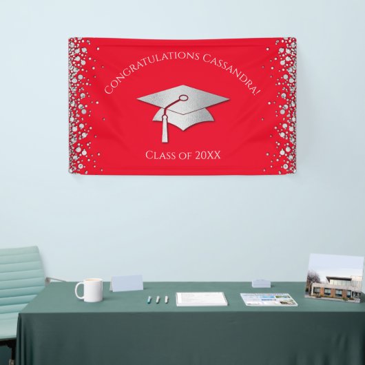 Red and Silver Graduation Banner (Messeveranstaltung)