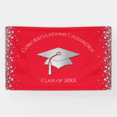 Red and Silver Graduation Banner (Horizontal)