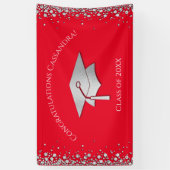 Red and Silver Graduation Banner (Vertikal)