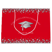 Red and Silver Graduation Große Geschenktüte (Vorderseite)