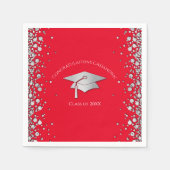 Red and Silver Graduation Serviette (Vorderseite)
