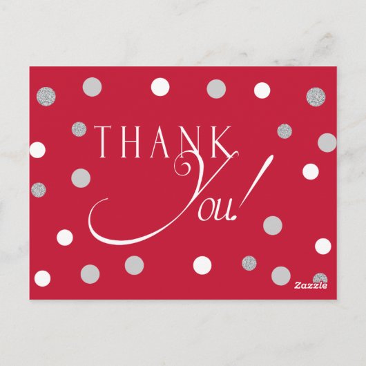 Red and Silver Retirement Vielen Dank Karten (Rückseite)