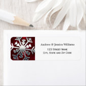 Red and Silver Snowflake Address Labels (Insitu)