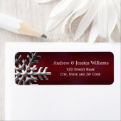Red and Silver Snowflake Address Labels (Insitu)