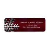 Red and Silver Snowflake Address Labels (Vorne)