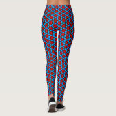 Red and Sky Blue Triangle Star Tile Leggings (Rückseite)