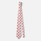 Red and Tan Modern Folk Art Weihnachtsbäume Krawatte (Vorderseite)