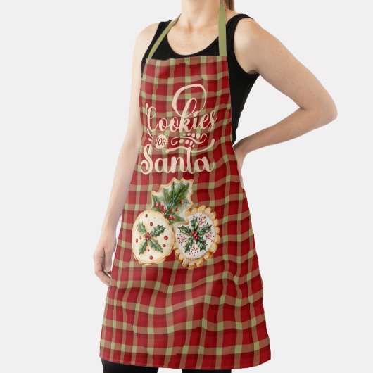 Red and Tan Plaid Cookies for Santa Schürze (InSitu)