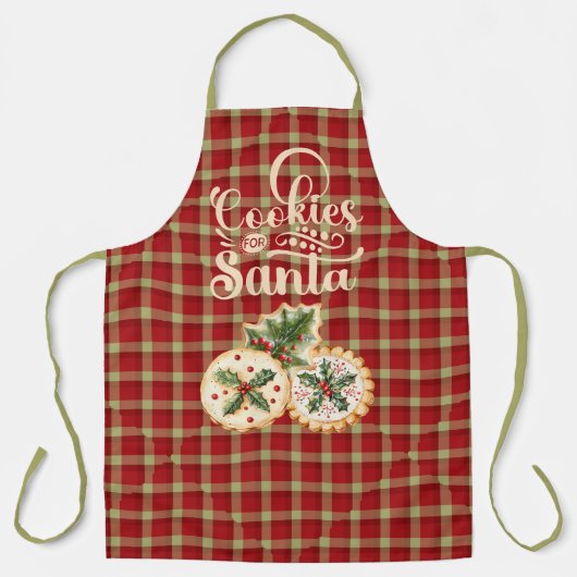 Red and Tan Plaid Cookies for Santa Schürze (Vorderseite)