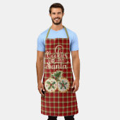 Red and Tan Plaid Cookies for Santa Schürze (Getragen)