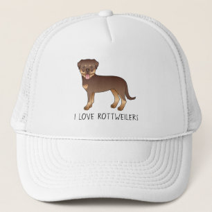 Red and Tan Rottweiler Dog - I Liebe Rottweilers Truckerkappe