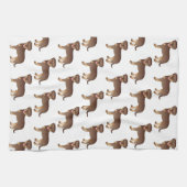 Red and Tan Rottweiler Niedlich Cartoon Dog Muster Geschirrtuch (Horizontal)