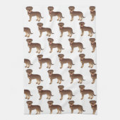 Red and Tan Rottweiler Niedlich Cartoon Dog Muster Geschirrtuch (Vertikal)