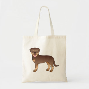 Red and Tan Rottweiler Niedlich Cartoon Dog Tragetasche