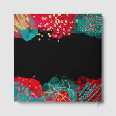 Red and Teal Blue Alcohol Ink Birthday Guest Book Gästebuch (Rückseite)