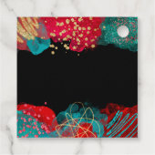 Red and Teal Blue Alcohol Ink Birthday Party Geschenkanhänger (Rückseite)