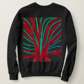 Red and Teal Green Tree Sweatshirt (Design Rückseite)